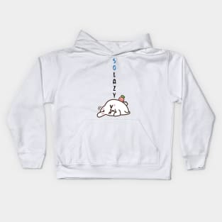 so lazy rabbit design Kids Hoodie